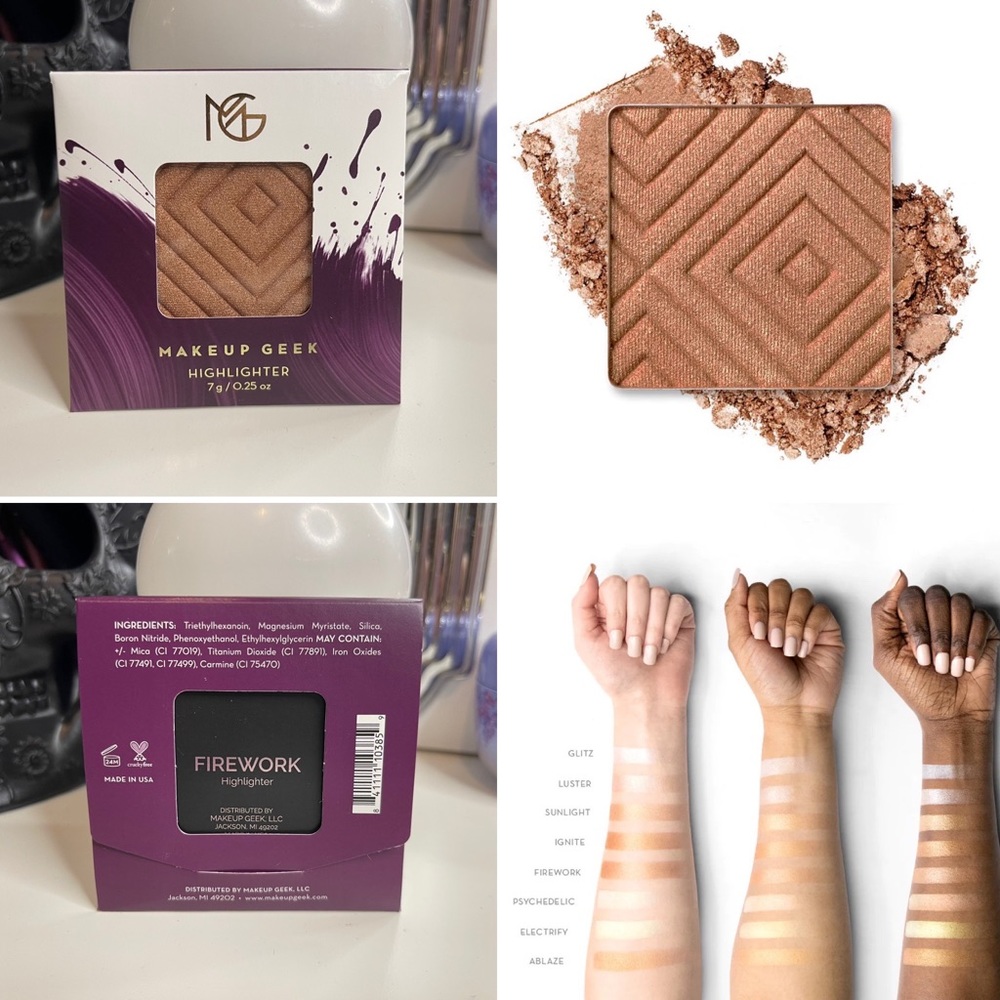 3/$15 Makeup Geek Highlighter Single Pan Firework Cruelty Free